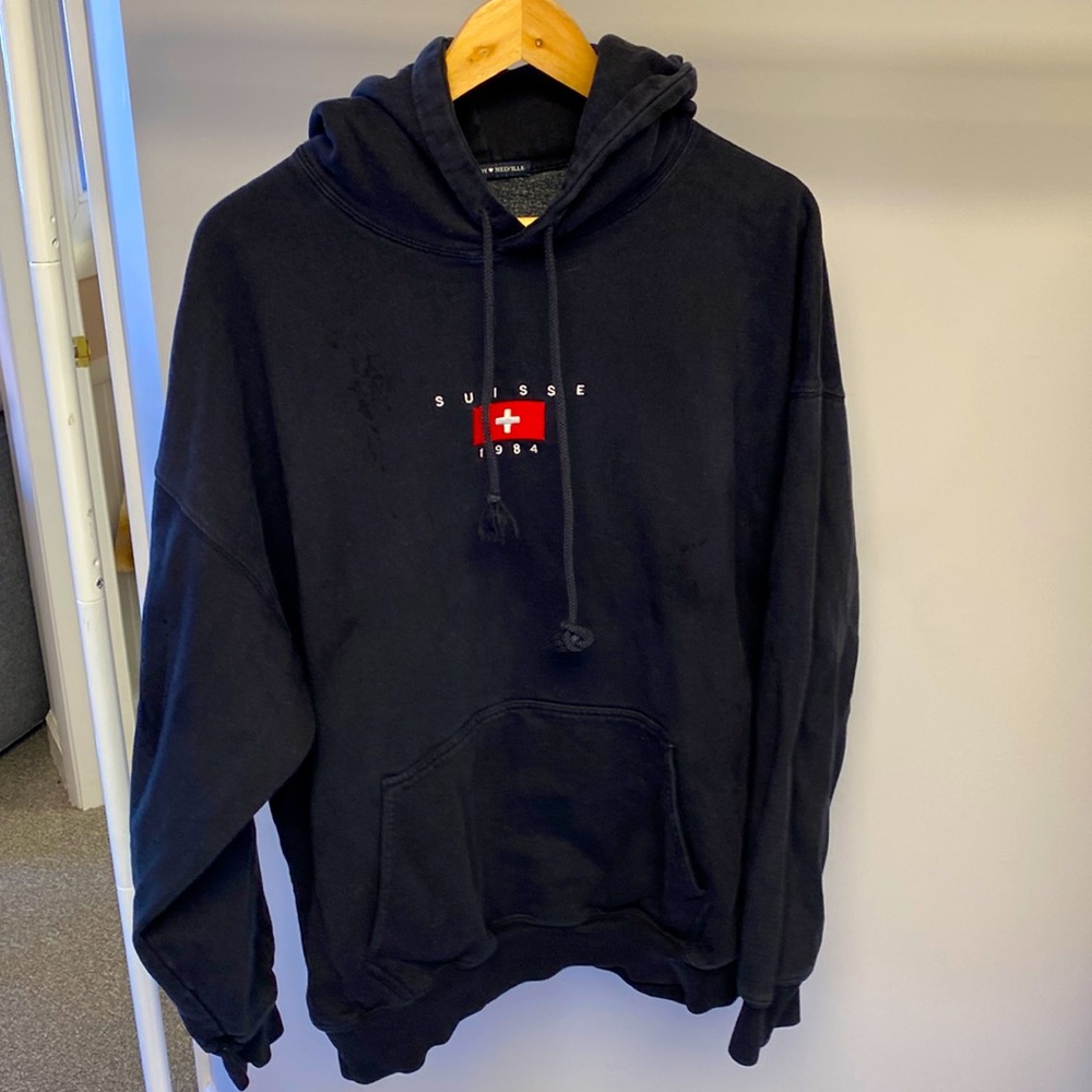 Brandy Melville, black hooded sweatshirt -generous in fit